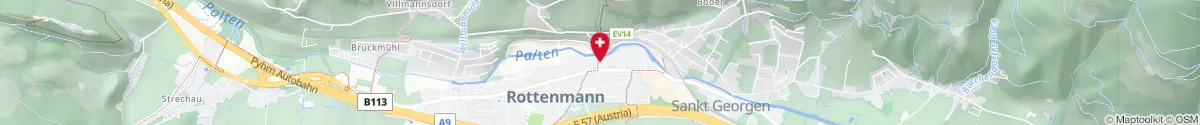 Kartendarstellung des Standorts für Stadt-Apotheke in 8786 Rottenmann